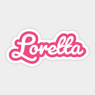 Loretta Cursive Script Typography White Text Sticker